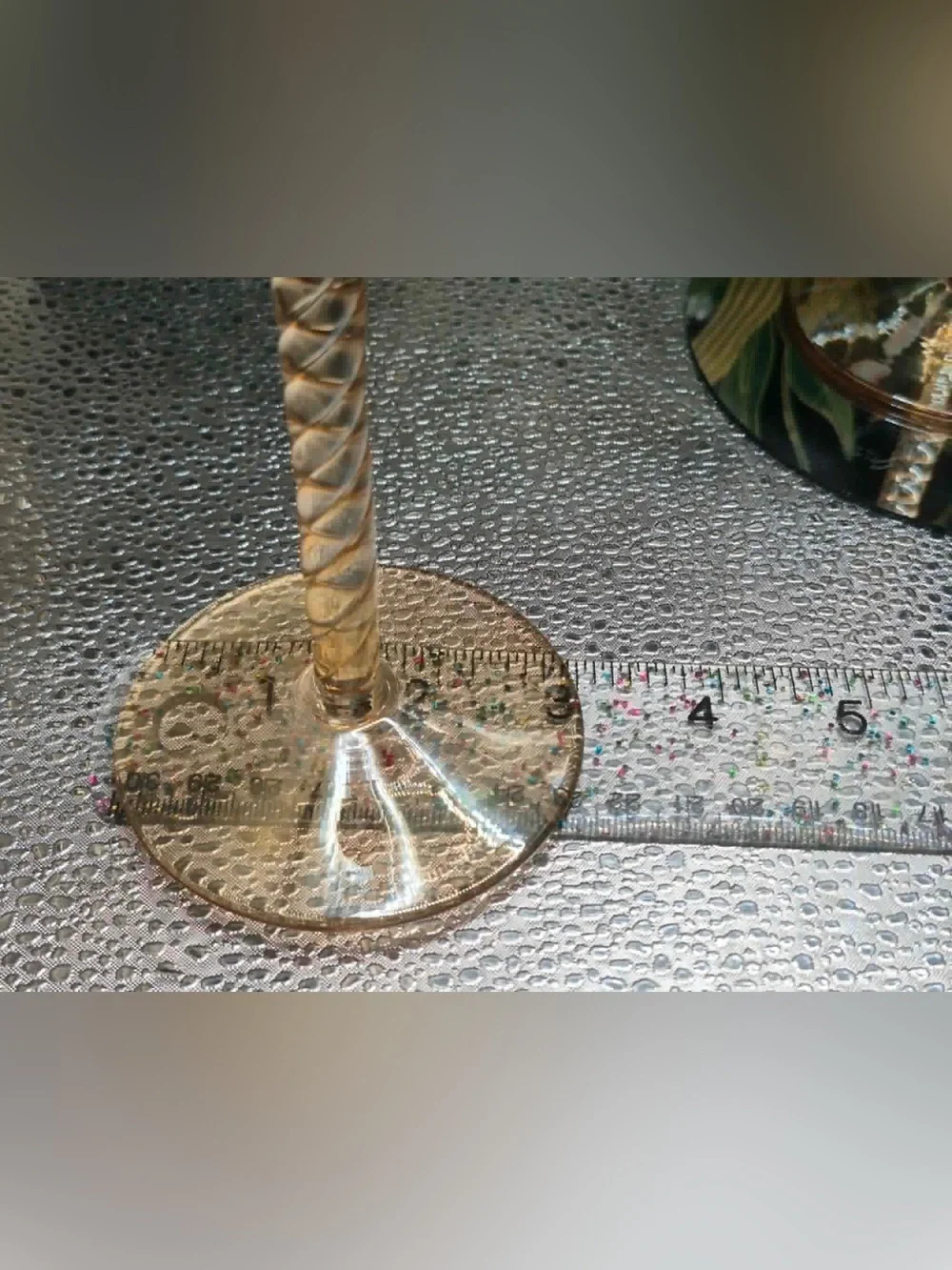 Retro MCM Crystal Glass Martini or Champagne Glasses Braided Stem STIL Romanian